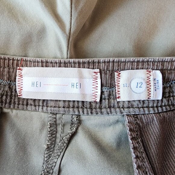 Anthropologie Hei Hei Womens 12 Skort Wrap Distressed Khaki Skirt Boho Preppy - Picture 7 of 10